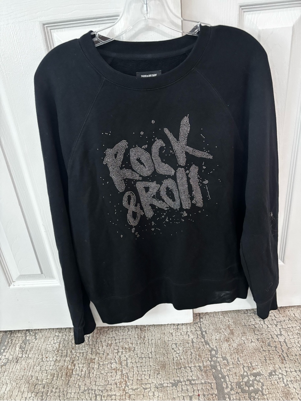 Zadig and Voltaire Embellished "Rock & Roll" Crewneck Sweatshirt